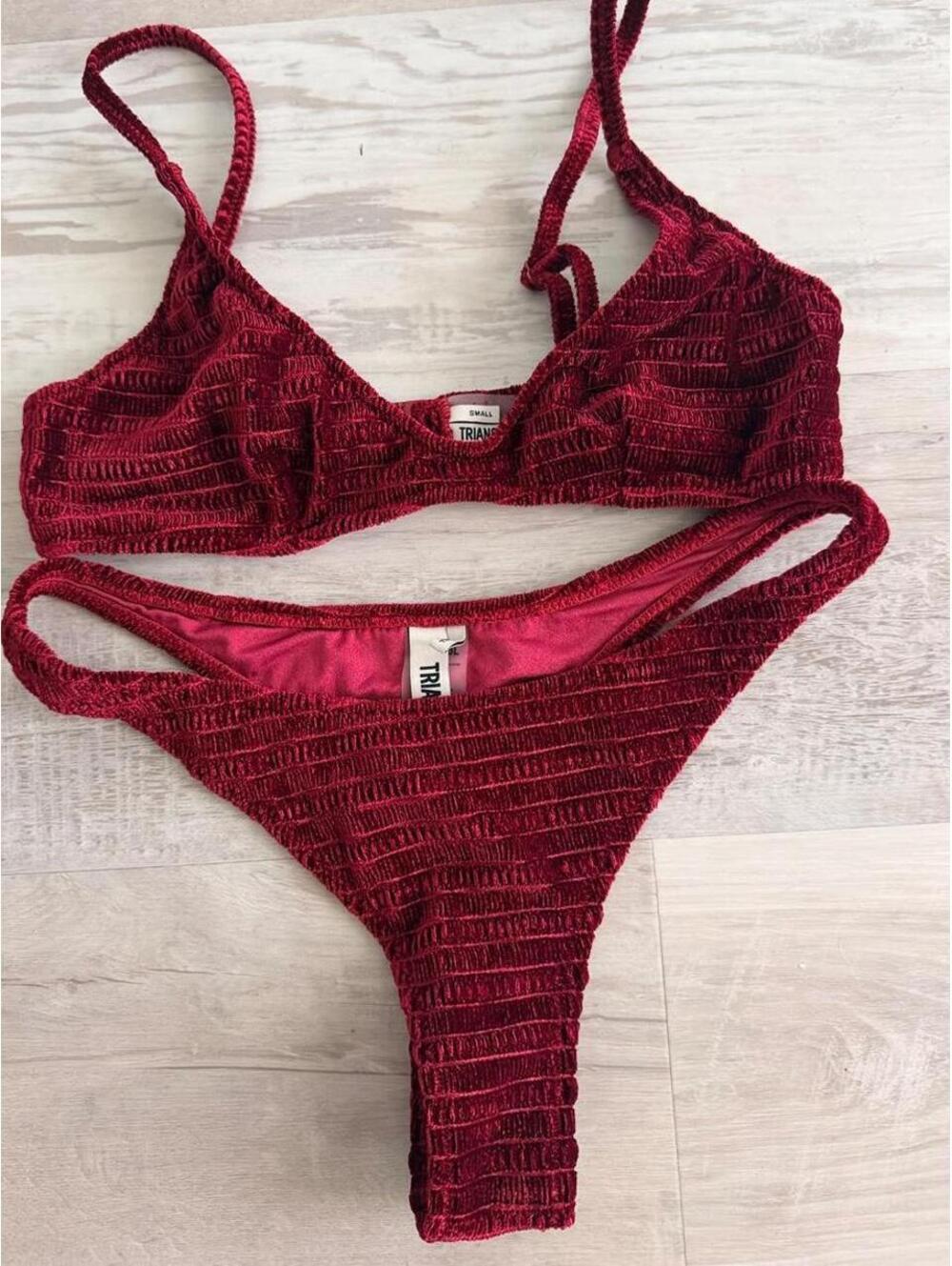 Triangl Women's Burgundy and Red Bikinis-and-tankini-set
